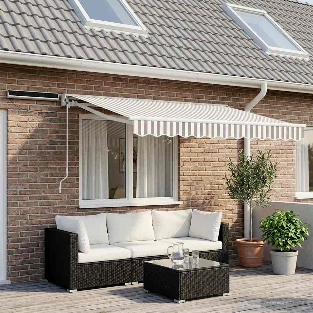 Tettuccio Elettrico Retrattile Grigio chiaro e bianco 3,5 x 2 m | homemem39