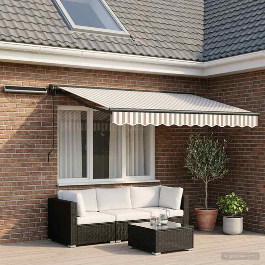 Tettuccio Elettrico Retrattile Grigio chiaro e bianco 3 x 2,5 m | homemem39