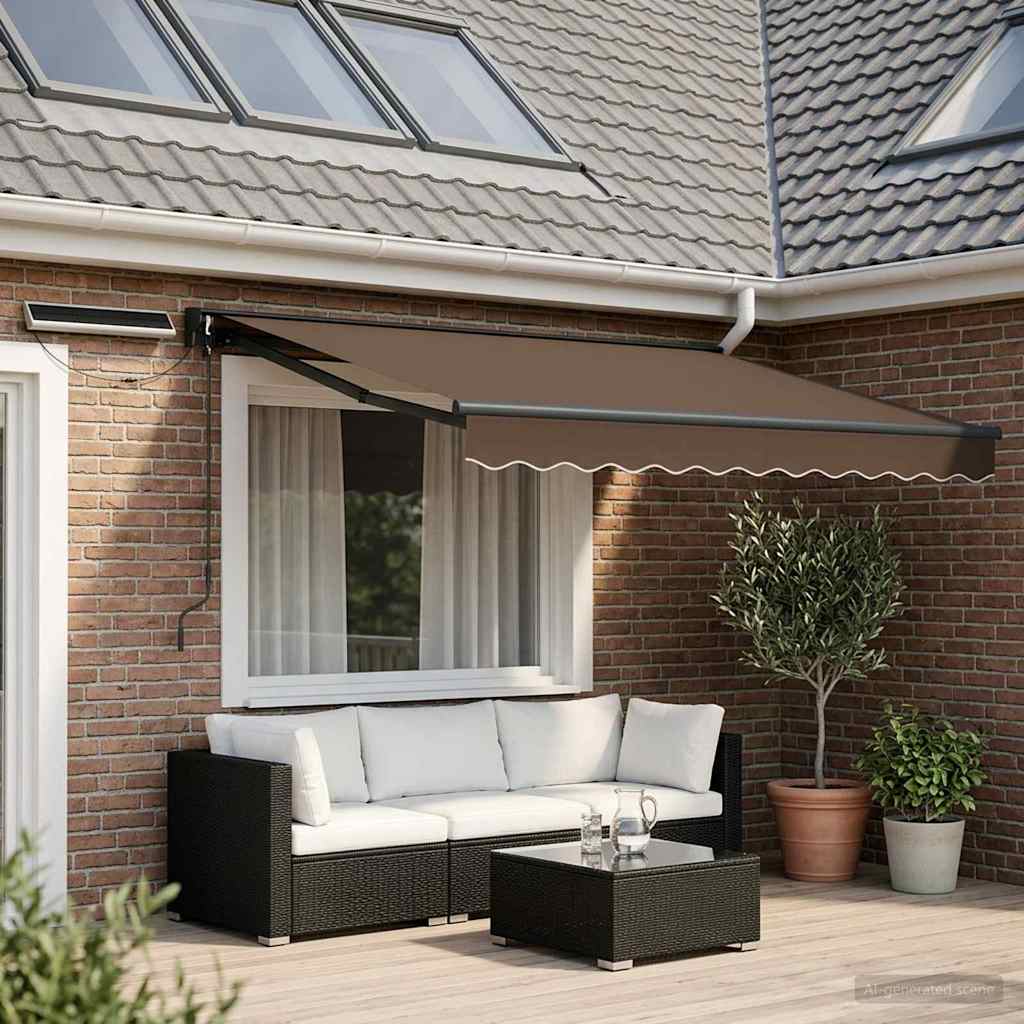 Tettuccio Elettrico Retrattile Tortora 3 x 2,5 m | homemem39