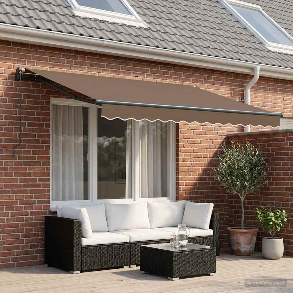 Tenda retrattile Tortora 300 x 250 cm Poliestere e Alluminio | homemem39