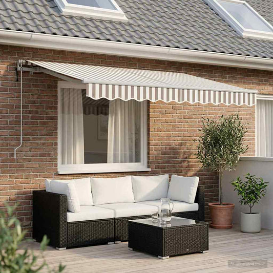 Tenda retrattile Grigio chiaro e bianco 350 x 250 cm | homemem39