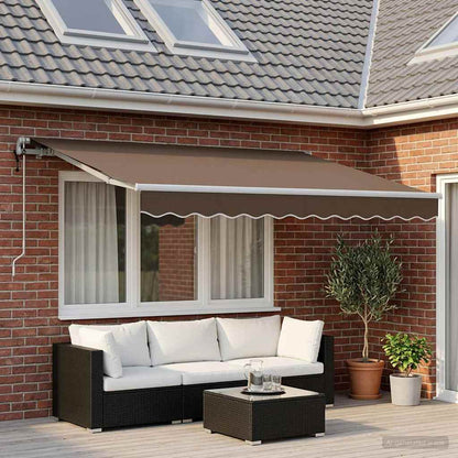 Tenda retrattile Tortora 300 x 250 cm Tessuto e Alluminio | homemem39