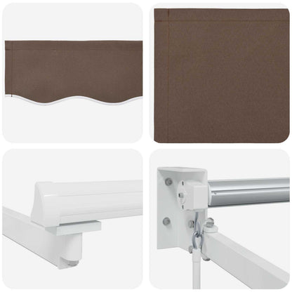 Tenda retrattile manuale con LED Tortora | homemem39