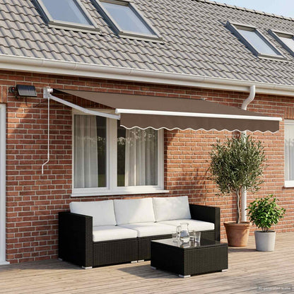 Tenda retrattile manuale con LED Tortora | homemem39