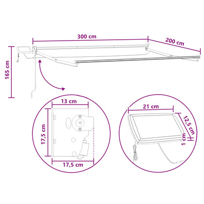 Tenda retrattile manuale con LED Tortora | homemem39