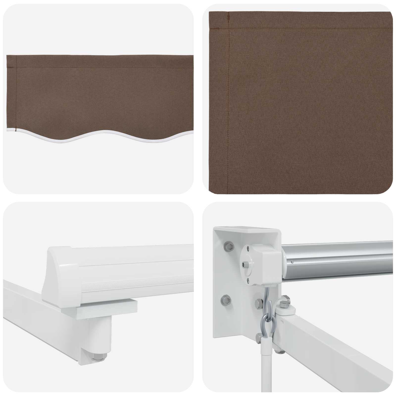 Tenda retrattile Tortora 3,5 x 2 m 100% Poliestere e Alluminio | homemem39