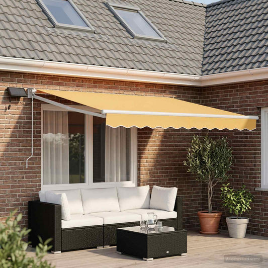 Tenda retrattile manuale con LED Sabbia - homemem39