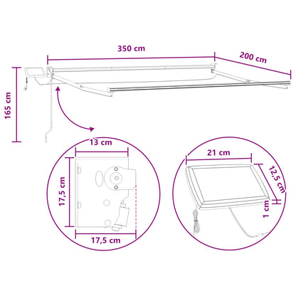 Tenda retrattile manuale con LED Sabbia | homemem39
