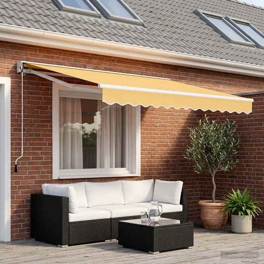 Tenda retrattile Sabbia 3,5 x 2 m Poliestere e Alluminio - homemem39