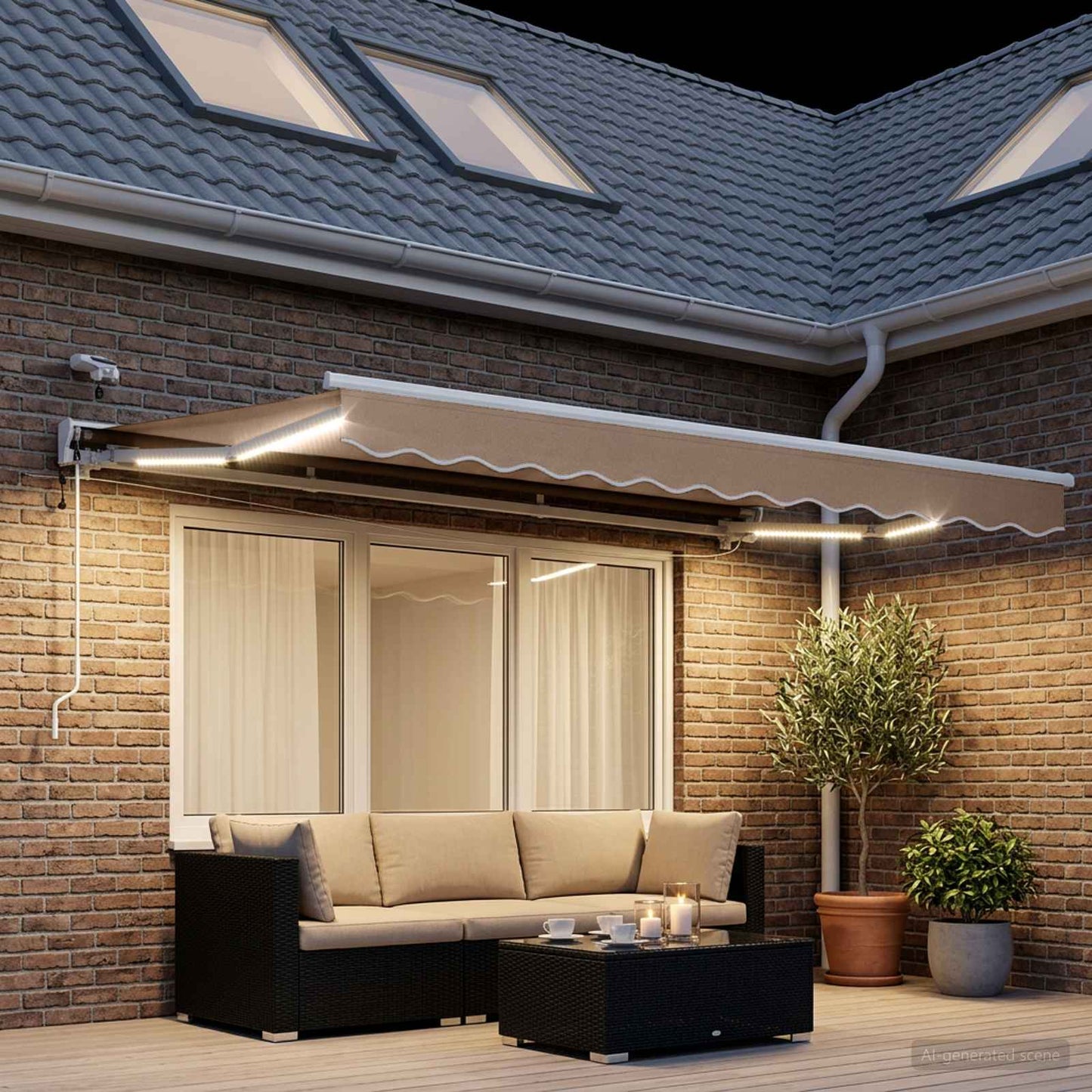 Tettuccio Elettrico Retrattile Tortora 3,5 x 2 m
