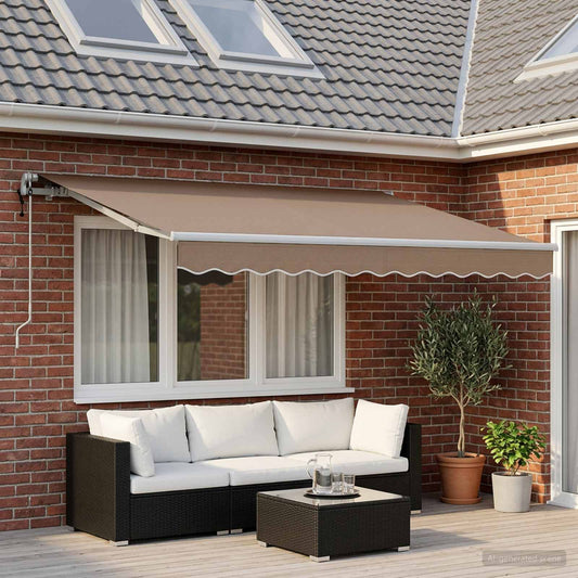 Tenda retrattile Tortora 3,5 x 2 m Tessuto - homemem39