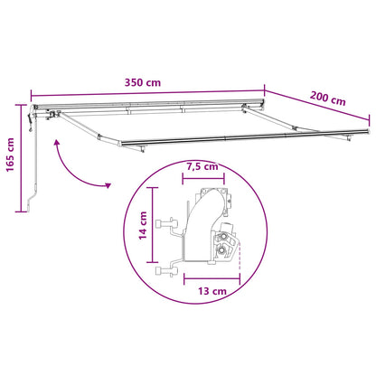 Tenda retrattile Tortora 3,5 x 2 m Tessuto