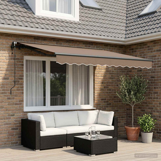 Tenda retrattile Tortora 3,5 x 2 m Tessuto - homemem39