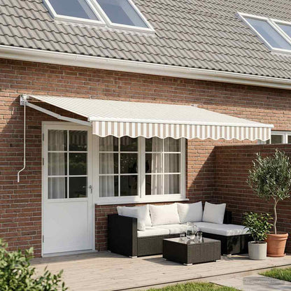 Tenda retrattile Grigio chiaro e bianco 4,5 × 3 m | homemem39