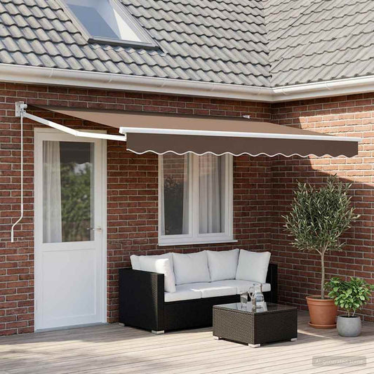 Tenda retrattile Tortora 4 x 2 m 100% Poliestere e Alluminio - homemem39
