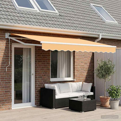Tenda retrattile Sabbia 4,5 × 3 m Poliestere e Metallo | homemem39