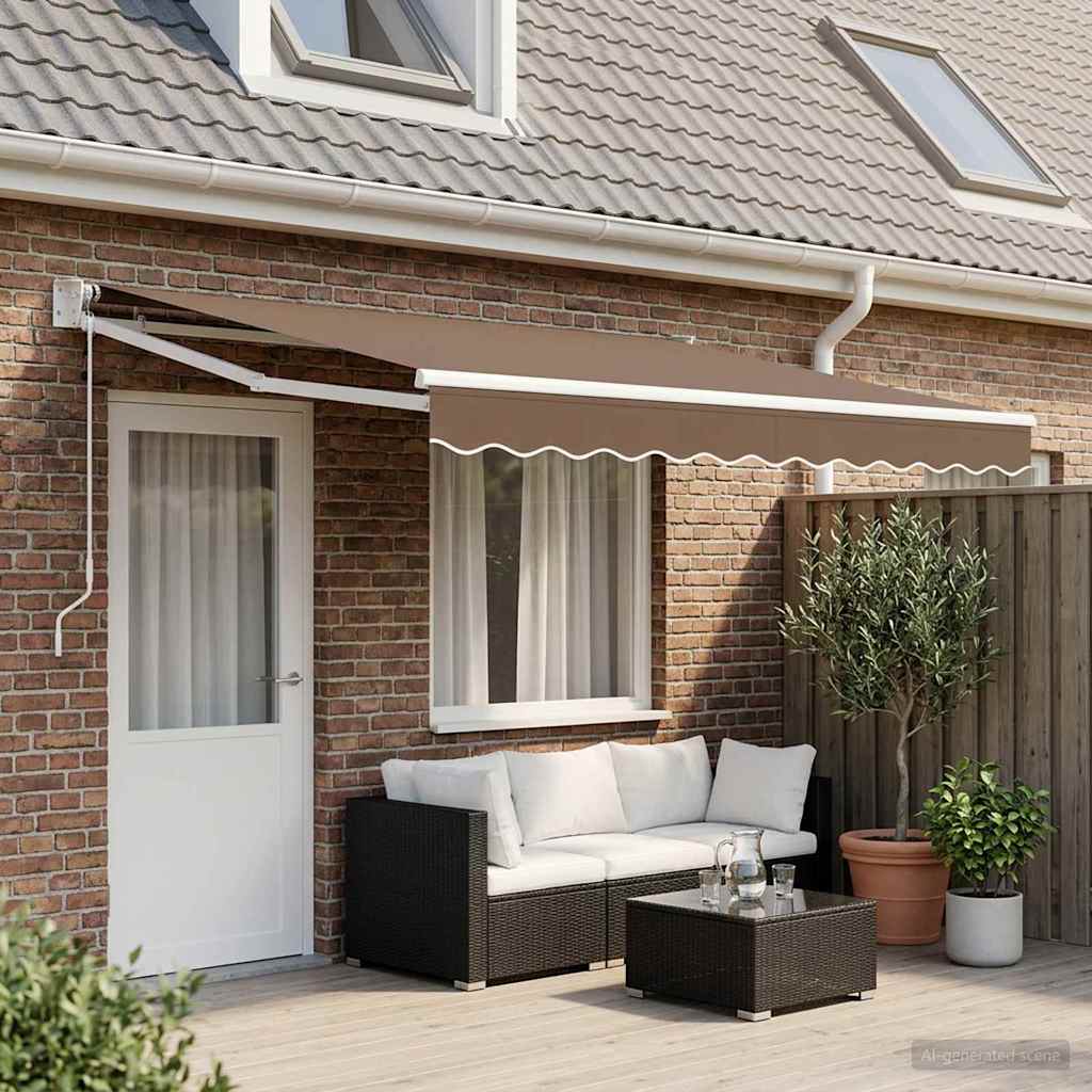 Tenda retrattile Tortora 4 × 3 m Poliestere e Metallo | homemem39