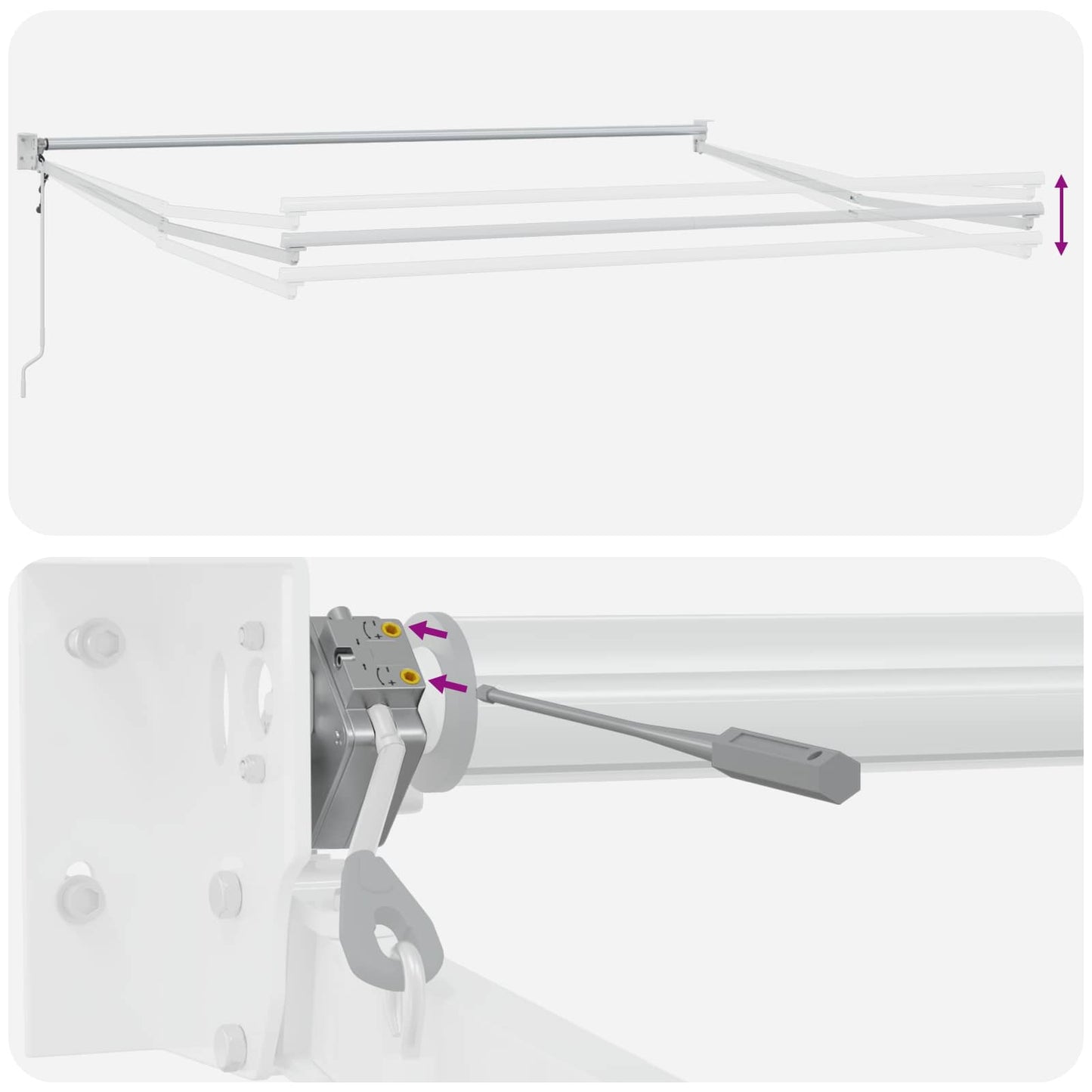 Tenda retrattile Tortora 4 x 2 m Poliestere e Metallo | homemem39