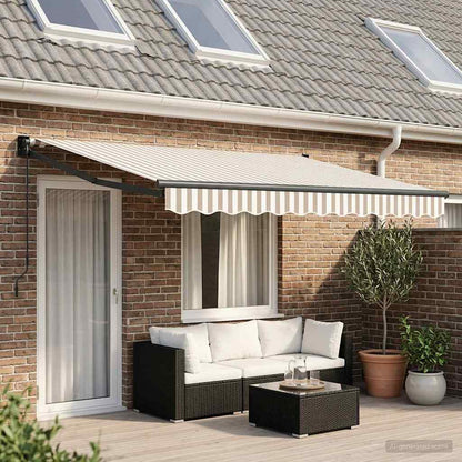Tenda retrattile Grigio chiaro e bianco 4 × 3 m | homemem39