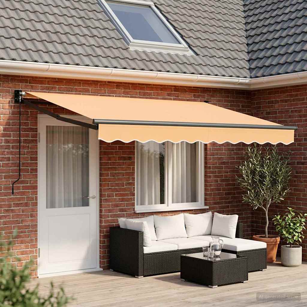 Tenda retrattile Sabbia 4,5 × 3 m 100% Poliestere e Alluminio | homemem39