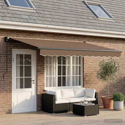 Tenda retrattile Tortora 4,5 × 3 m 100% Poliestere e Alluminio | homemem39