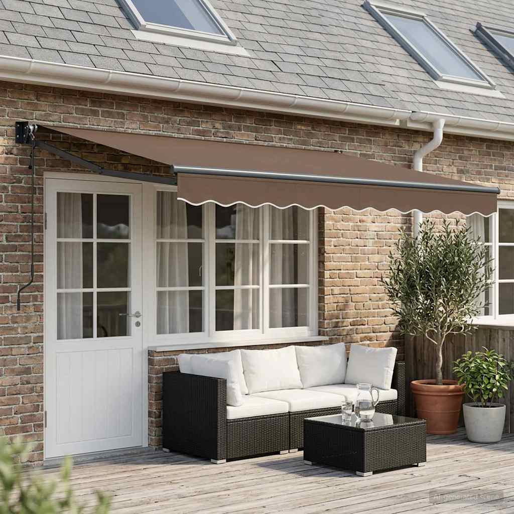 Tenda retrattile Tortora 4,5 × 3 m Poliestere e Metallo | homemem39