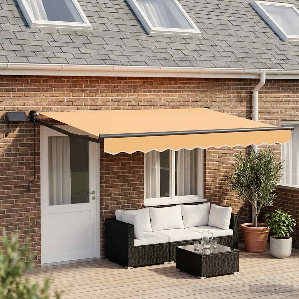 Tenda retrattile manuale con LED Sabbia | homemem39