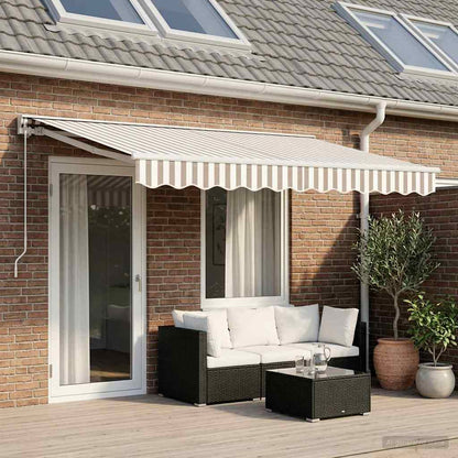 Tenda retrattile manuale Grigio chiaro e bianco 4,5 × 3,5 m