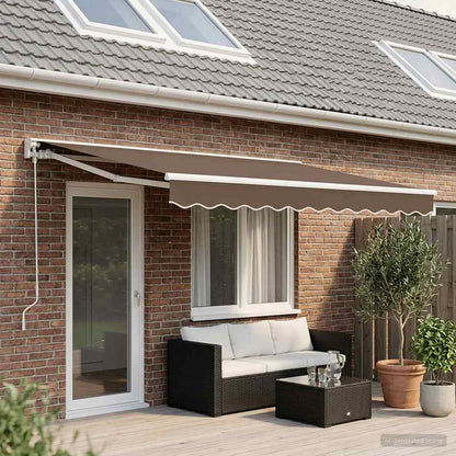 Tenda retrattile manuale Tortora 4 × 3 m Poliestere e Alluminio | homemem39