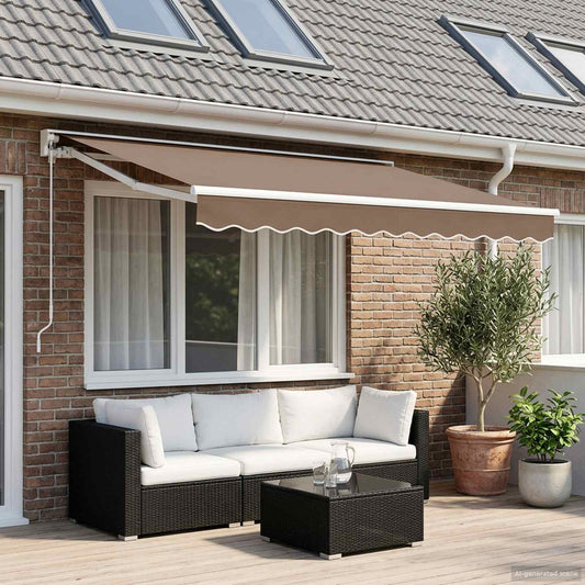 Tenda retrattile Tortora 4 x 2 m Poliestere e Alluminio - homemem39