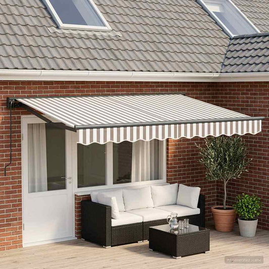 Tenda retrattile Grigio chiaro e bianco 4,5 × 3 m | homemem39