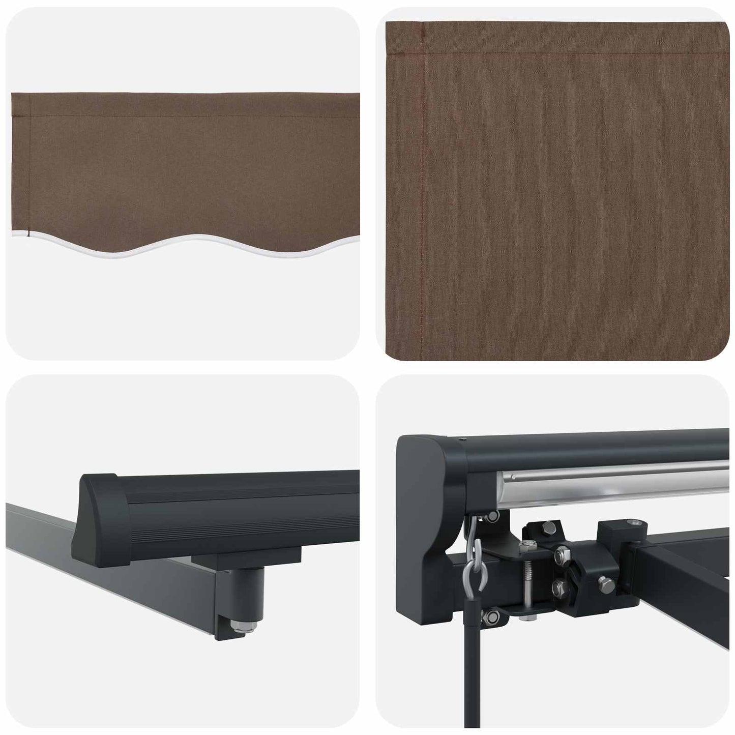 Tenda retrattile manuale Tortora 4 x 2 m Poliestere e Alluminio | homemem39