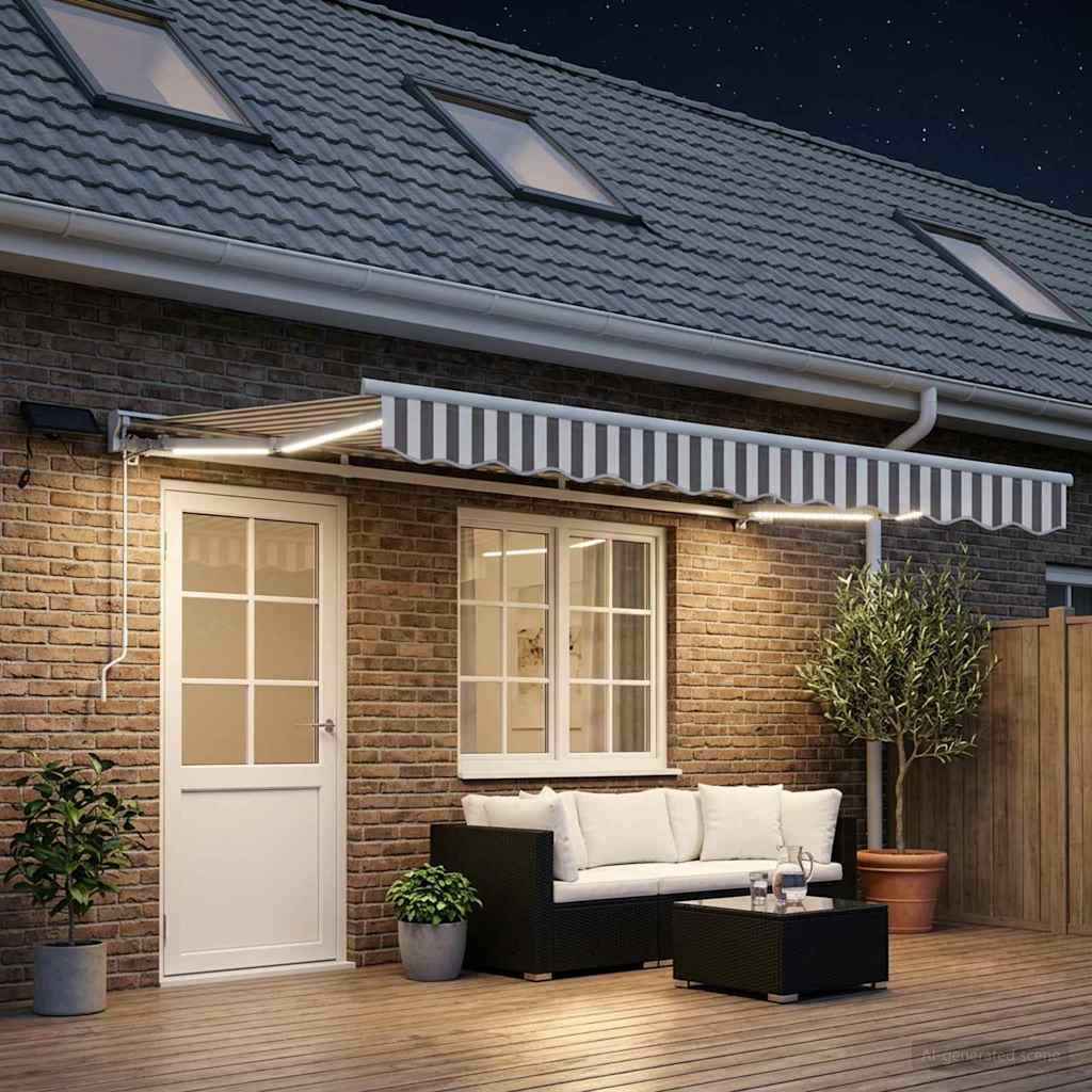 Cornice per Tenda Manuale con LED 5 × 3,5 m | homemem39