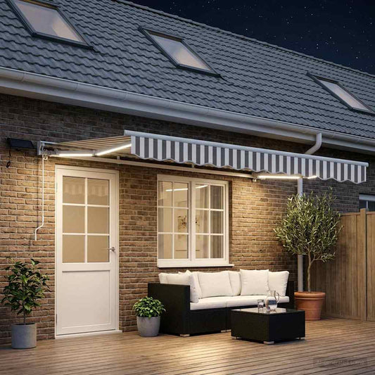 Cornice per Tenda Manuale con LED 4 × 3 m | homemem39
