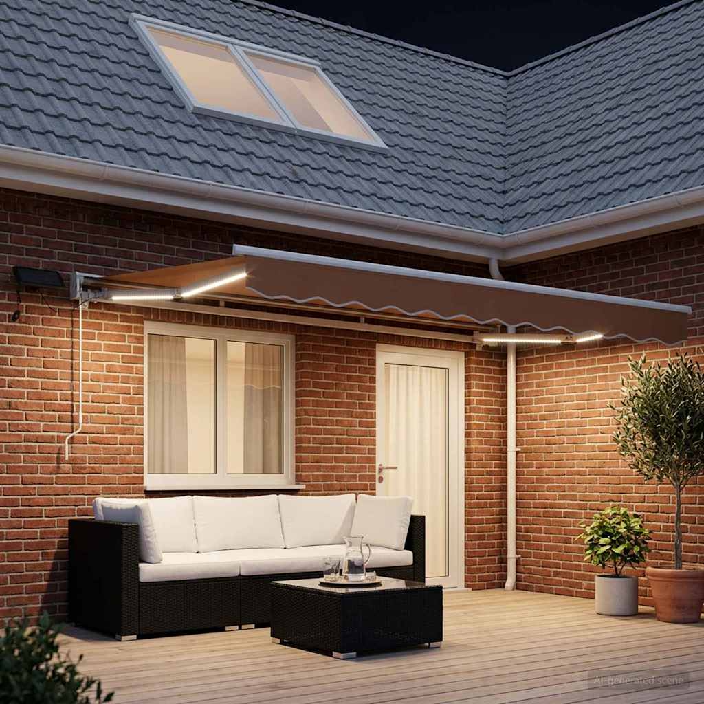 Cornice per Tenda Manuale con LED Sabbia 4 x 2 m