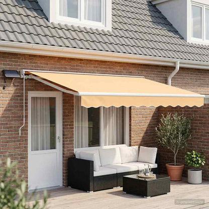 Cornice per Tenda Manuale con LED Sabbia 4 x 2 m | homemem39