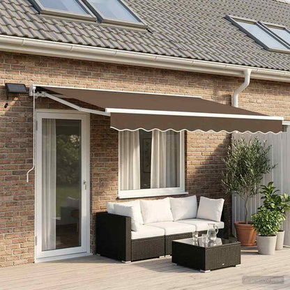 Cornice per Tenda Manuale con LED Tortora 5 x 3 m | homemem39