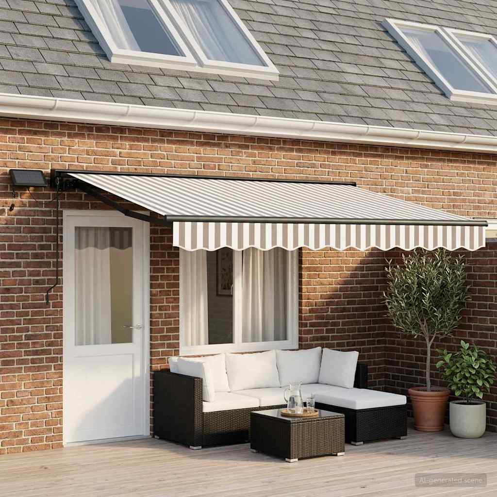Cornice per Tenda Manuale con LED 4,5 × 3 m | homemem39