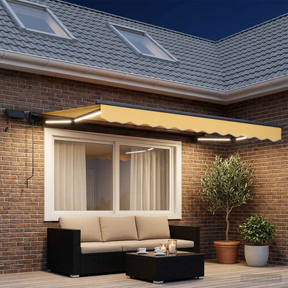Cornice per Tenda Manuale con LED Sabbia 4 x 2 m