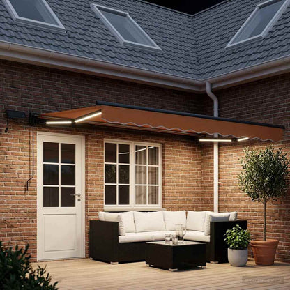 Cornice per Tenda Manuale con LED Sabbia 4,5 × 3,5 m | homemem39