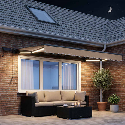 Cornice per Tenda Manuale con LED Tortora 4 x 2 m