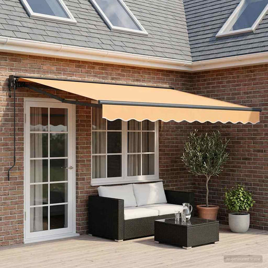 Tenda retrattile Sabbia 4 × 3 m Poliestere e Alluminio - homemem39