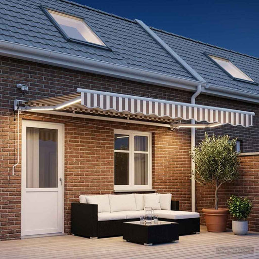 Tettuccio Elettrico Retrattile Grigio chiaro e bianco 5 × 3,5 m | homemem39