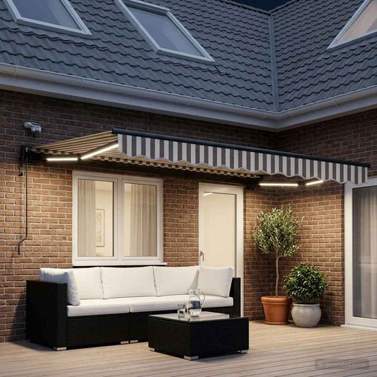 Tettuccio Elettrico Retrattile Grigio chiaro e bianco 5 x 3 m | homemem39