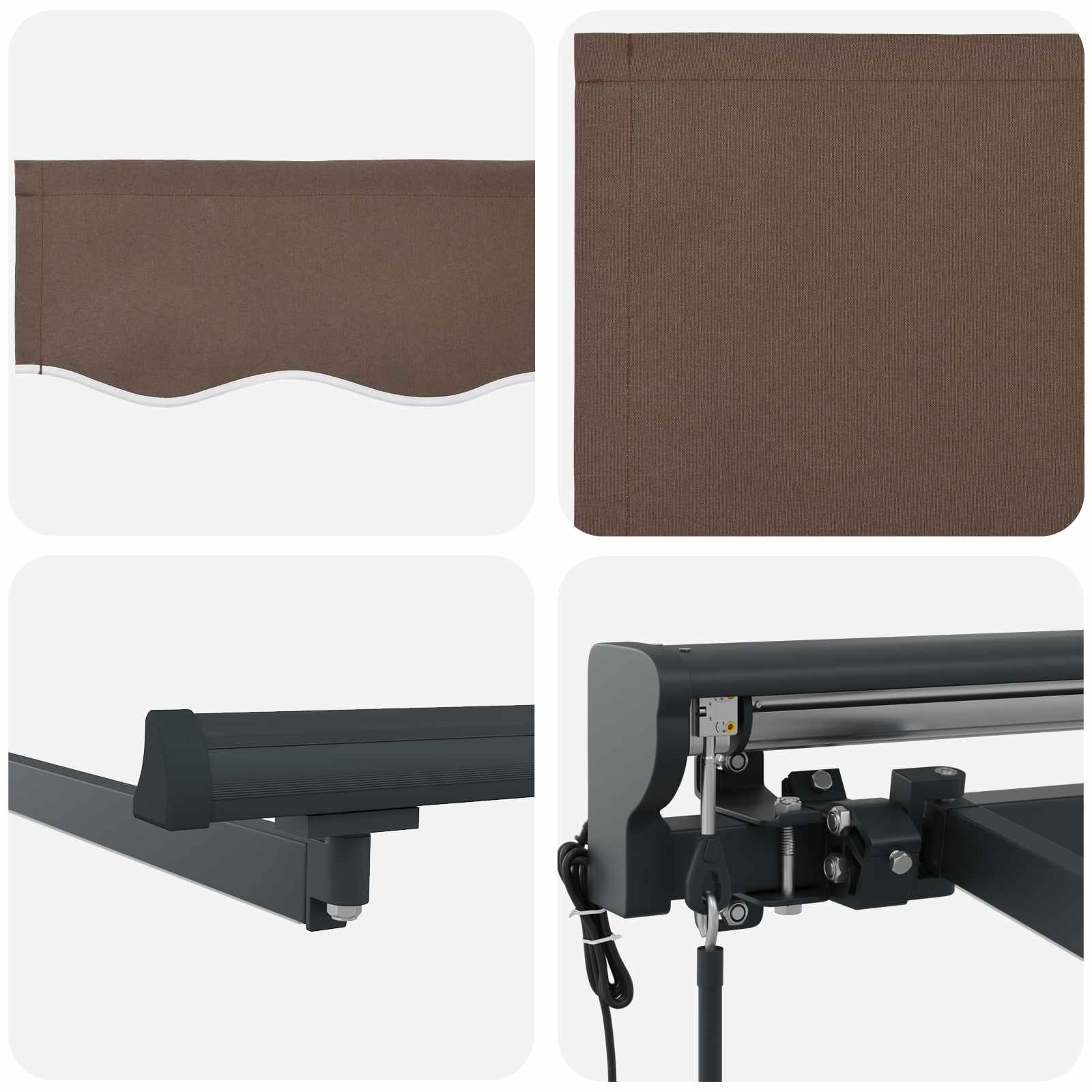 Tettuccio Elettrico Retrattile Tortora 4 x 2 m | homemem39