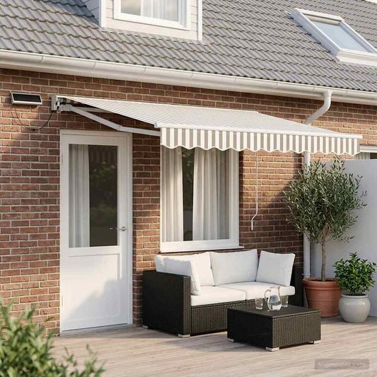 Tettuccio Elettrico Retrattile Grigio chiaro e bianco 5 x 3 m | homemem39