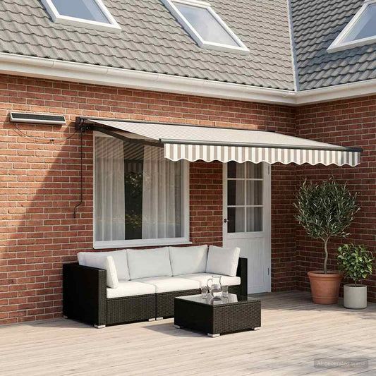 Tettuccio Elettrico Retrattile Grigio chiaro e bianco 5 × 3,5 m | homemem39
