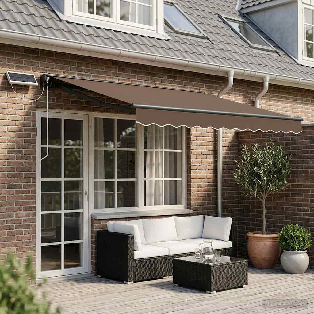 Tettuccio Elettrico Retrattile Tortora 4,5 × 3,5 m | homemem39