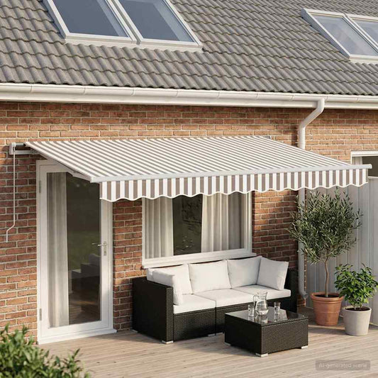 Tenda retrattile Grigio chiaro e bianco 600 cm | homemem39