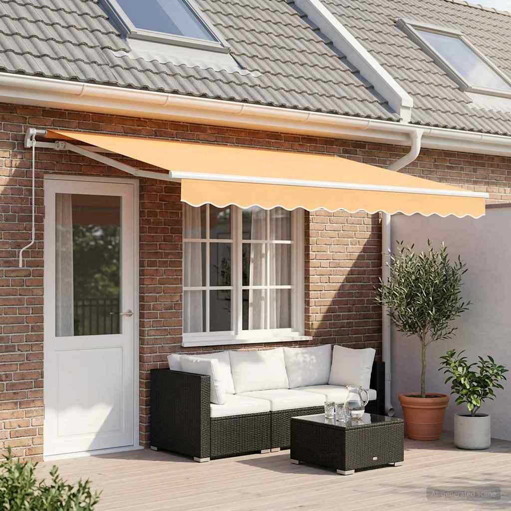 Tenda retrattile Sabbia 400 × 350 cm Poliestere e Alluminio | homemem39